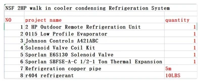 171-0072 2 HP Walk In Cooler Condensing Refrigeration System