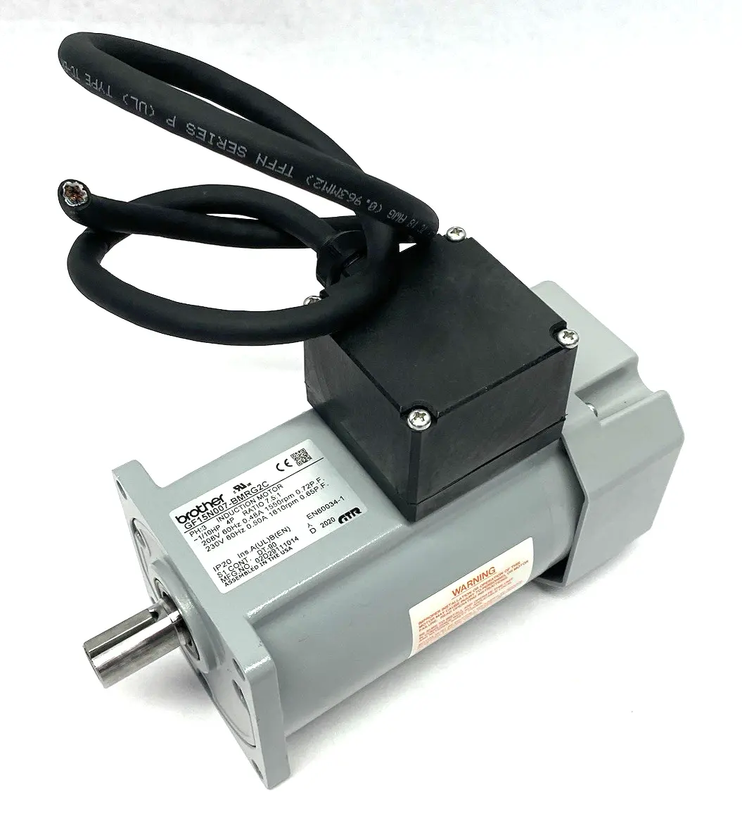 USED BROTHER INDUCTION MOTOR 3-PHASE, 7.5:1 RATIO 1/10HP