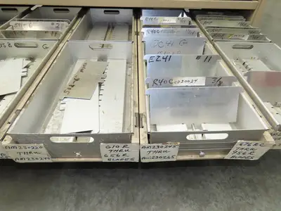 Modular Industrial Storage Cabinet 20 Drawer 61.5x38x34.5" Vintage 17x10" Trays