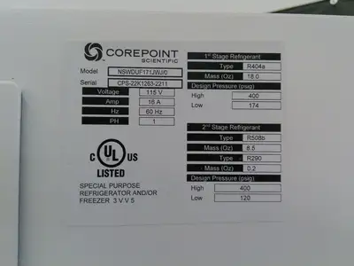 Corepoint Scientific NSWDUF171JWJ -86C Ultra Low Freezer 17Cf, FULLY TESTED