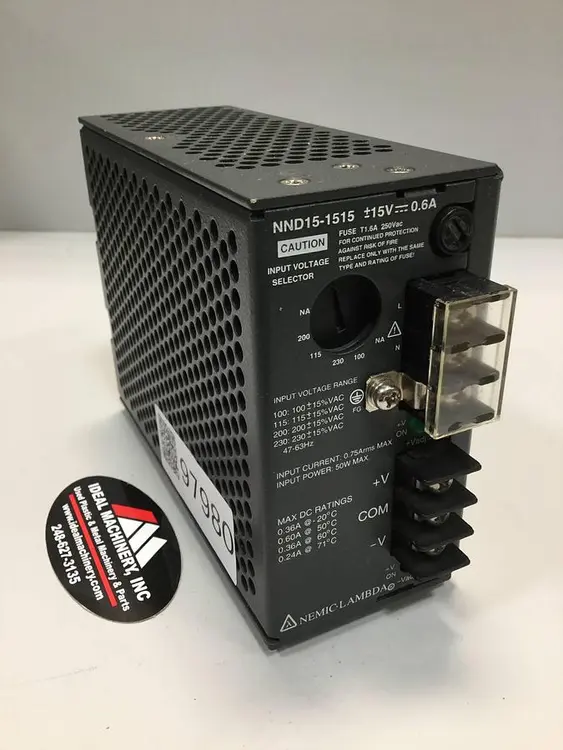 Used NEMIC-LAMBDA NND15-1515 Power Supplies Michigan US | Ideal Machinery #691083