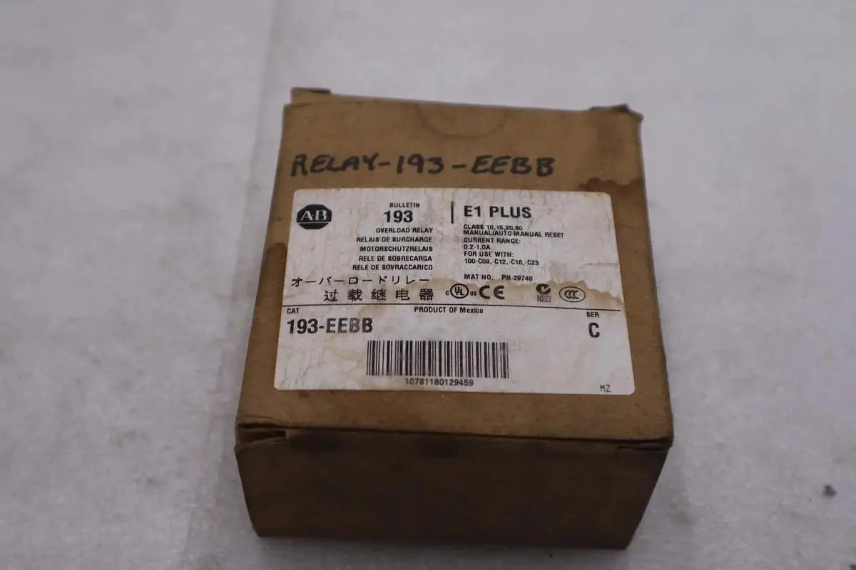 ALLEN BRADLEY 193-EEBB Ser C Overload Relay 0.2-1.0A - STOCK GF191A