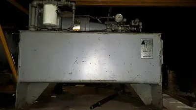 USED DELTA POWER HYDRAULIC CO. 5 HP HYDRAULIC PUMP/TANK POWER SOURCE COMBINATION