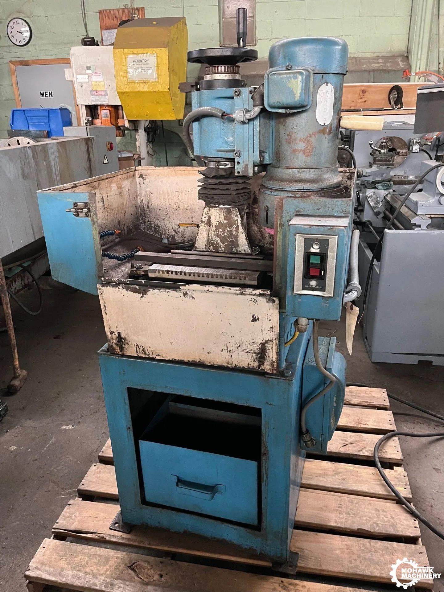 5 HP SWISHER STYLE VERTICAL-SPINDLE ROTARY SURFACE GRINDER w/6” x 12” MAGNETIC CHUCK - 8” MAXIMUM WHEEL TO CHUCK