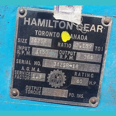 Hamilton 342SR-18 Gear Reducer