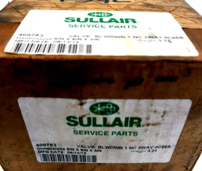 NEW SULLAIR 409783 VALVE BLOWDOWN 1NC 2 WAY