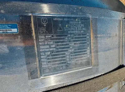 Tank, 1,320 Gallon (5,000 Liter), Jacketed, Agitated, 316L Stainless Steel, 100 PSI, #5991478