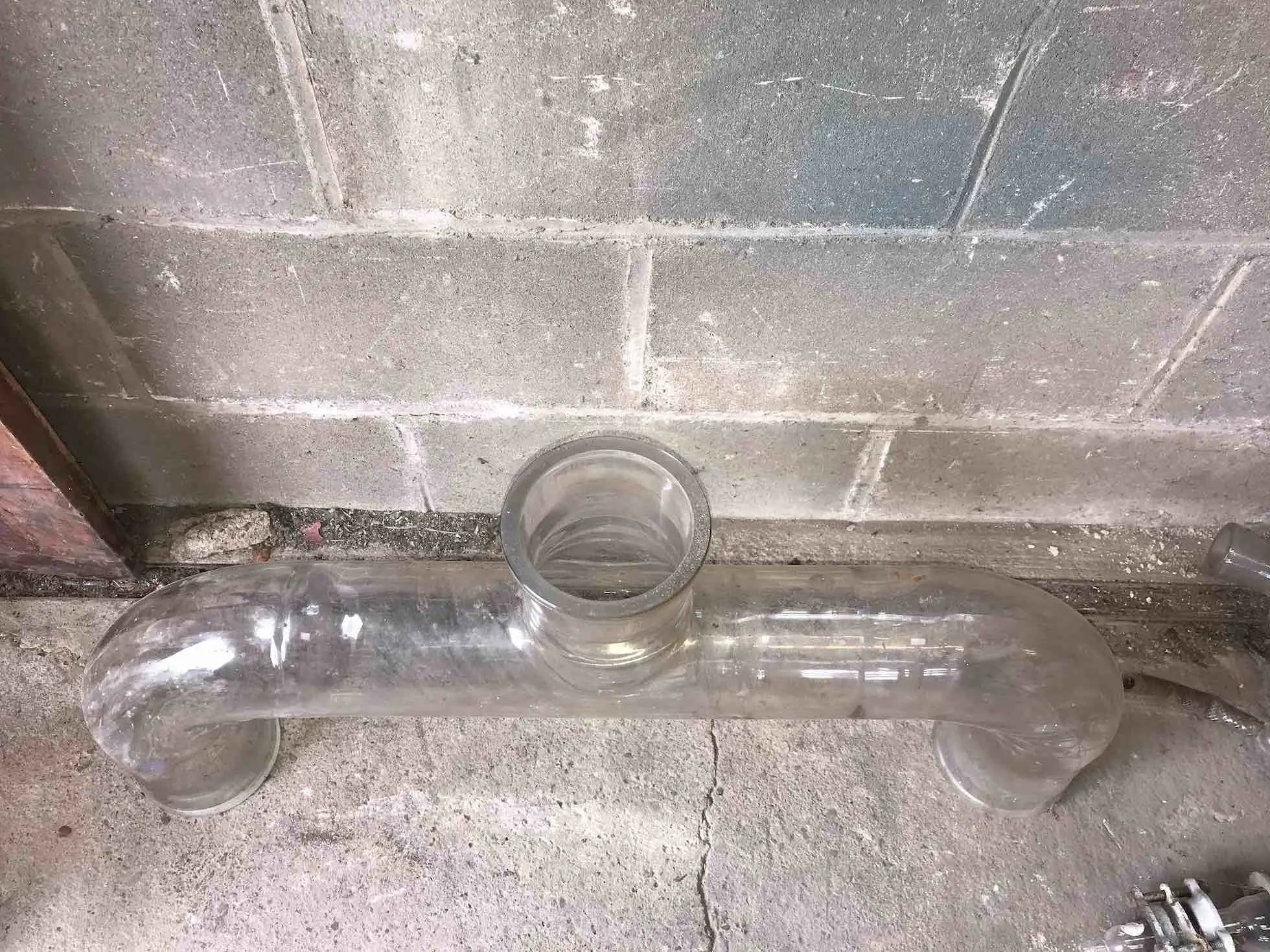 100 mm dia QVF Extended U bend with bottom outlet KUC 4