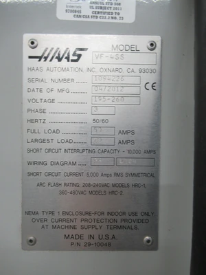 Used 2012 HAAS VF-4SS Vertical Machining Centers Minnesota US | Machinesused.com #1494916