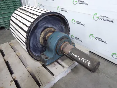 24" Diameter Crown Face Conveyor Pulley Drum Assembly 60" Shaft Used