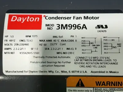 Used DAYTON 3M996A Motors (misc) Ohio US | HGR 24 #1566991