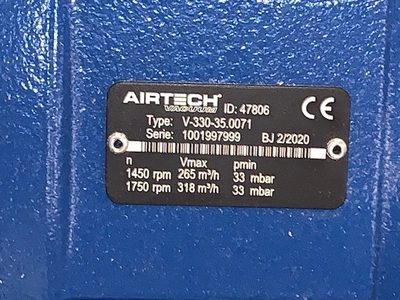 AirTech Vacuum Unit Type V-330-35.0071 New Storeroom Spare