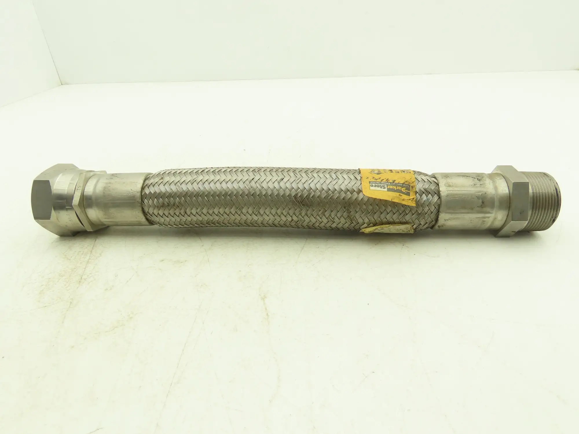Parker 15" Braided Stainless Steel Flex Hose 1-1/2" NPT to Female 37 Degree