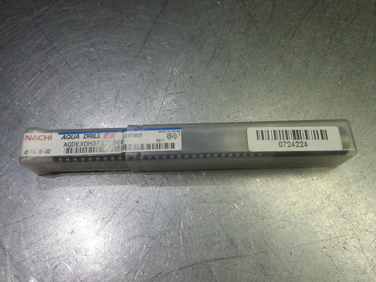 Nachi 15.6mm 3 Flute Coolant Thru Carbide Drill AQDEX0H3F3D1560 (LOC1123D)