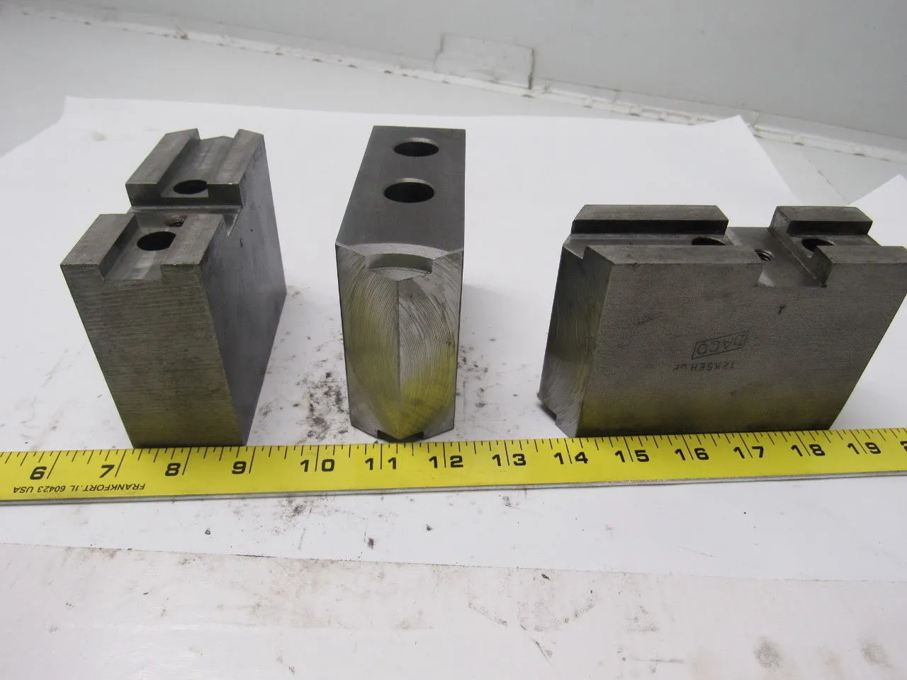 Daco 12KSEH0P Lathe Chuck Top Jaws 5" X 3-1/2" X 1-3/4" Lot Of 3