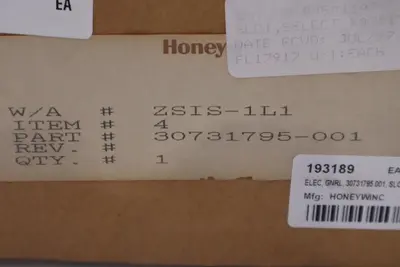 NEW IN BOX HONEYWELL 30731795-001 / 30731795001 STOCK G117A