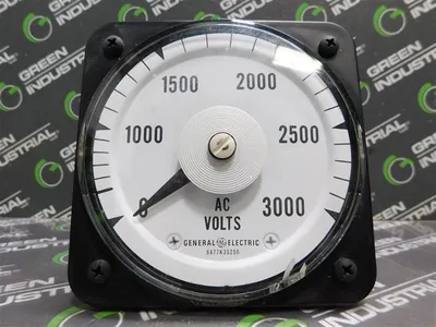 General Electric 103021PZUA2 AC Voltmeter 0-3000 VAC Cracked See Pics! Used
