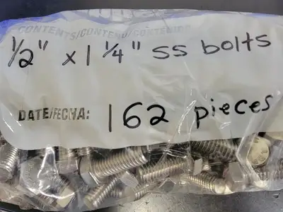1/2" x 1-1/4" Stainless Steel Hex Bolt S31600 (Bag of 162/Qty)