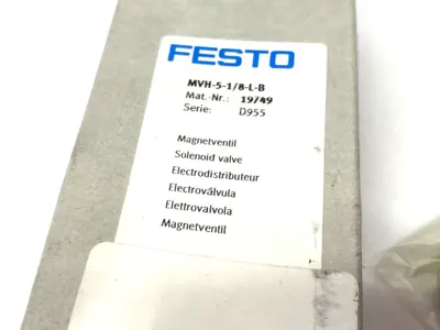 New | in-Stock Festo Single Solenoid Valve, 5/2-way, G1/8 Connection 19749 Solenoid Valves Michigan US | Maverick Industrial Sales #1400622