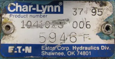 USED EATON CHAR-LYNN 1041025-006 HYDRAULIC MOTOR 1041025006