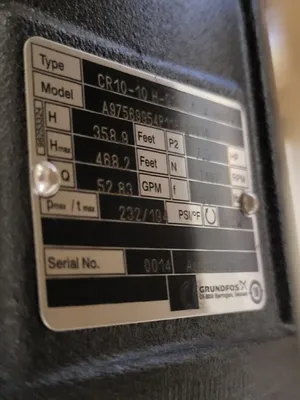 NEW GRUNDFOS CR 10-10 H-G22-A-V-HQQV