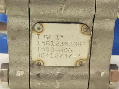 TBV 15B123636GT Stainless Ball Valve 1" Socket Weld 3Pc 1500 WOG CF3M  Lot of 2