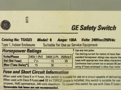 USED GENERAL ELECTRIC / GE TG4323