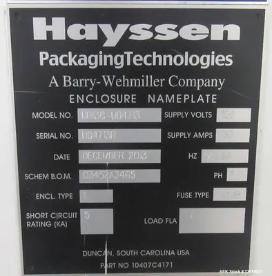 Used HAYSSEN ULTIMA 8-1 Net Weigh Filler Scale Vertical Form & Fill Illinois US | Aaron Equipment #760649