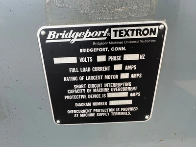 USED BRIDGEPORT SERIES II 4 HP VERTICAL MILL