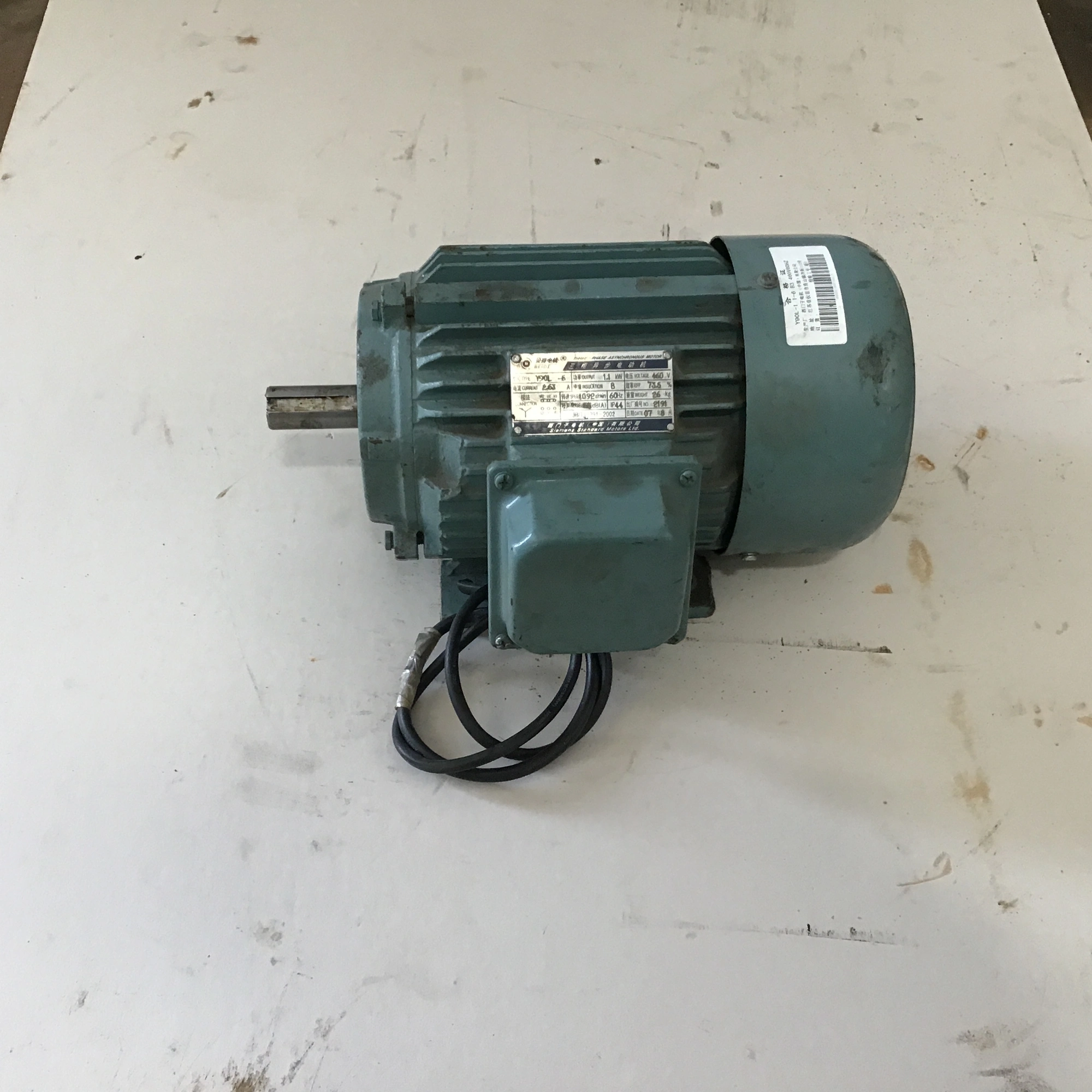 Siemens JB/T10391-2002 Three-Phase Asynchronous Motor 1″ Keyed Shaft 460V