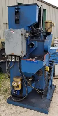 USED COYOTE 1.25 CUBIC/FT RUBBER BELT TUMBLER SHOT BLAST