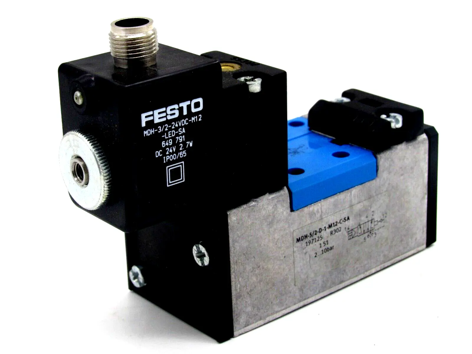 NEW FESTO MDH-5/2-D-1-M12-C-SA VALVE 197125 MDH52D1M12CSA