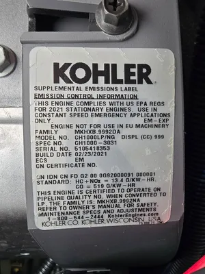 NEW 2021 20 KW Enclosed Kohler 20RCA Natural Gas Propane Generator 240V 3Phase