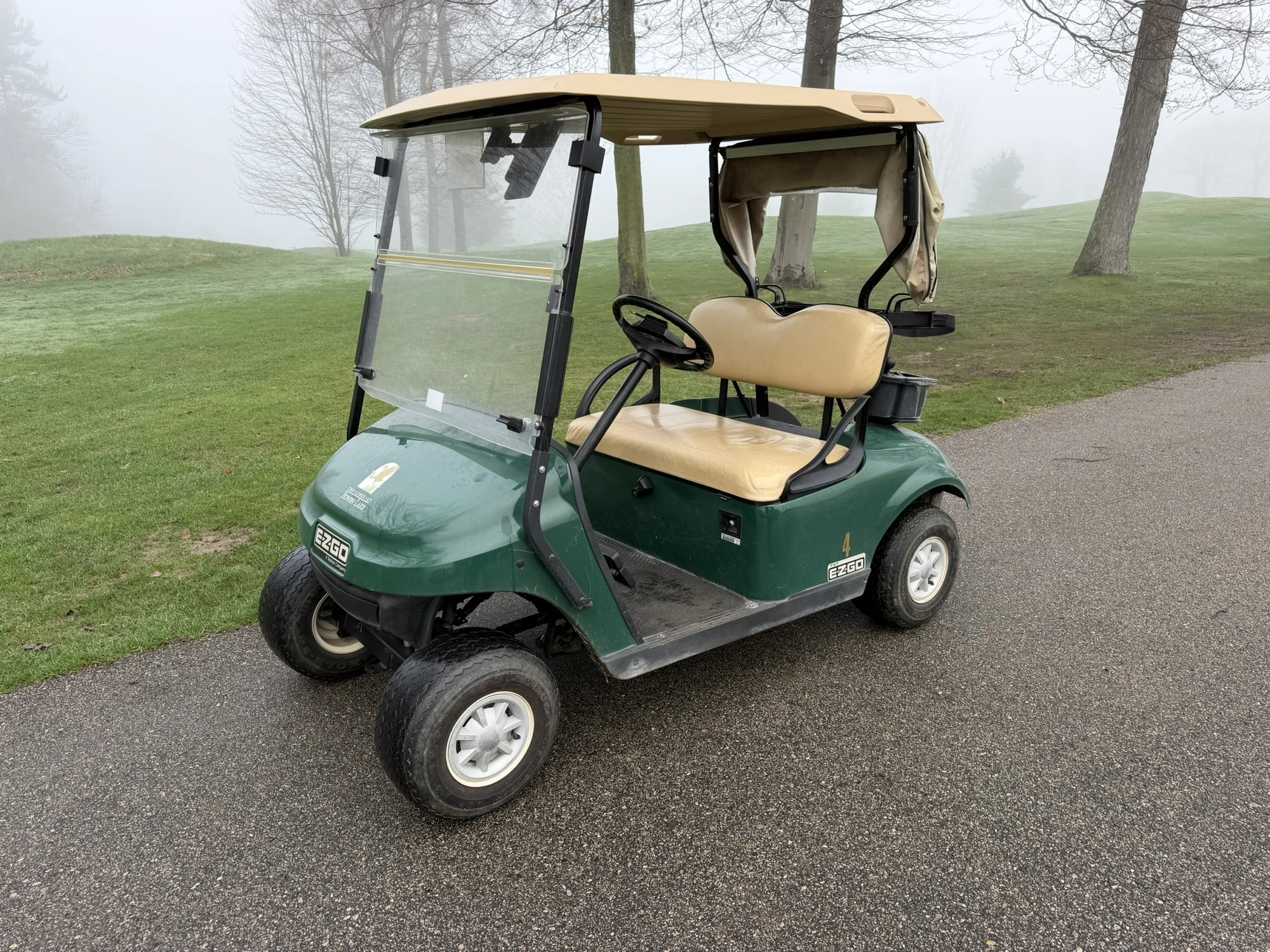 (1) 2015 E-Z-Go golf cart with a Kawasaki gas engine, includes canopy, fold-down windshield, and bal...