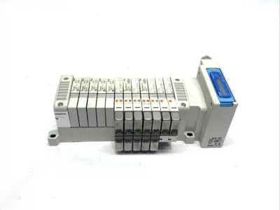 VV5QC11-12N7SEAN-D0S, VVQ1000-10A-1, VQC1400N-51, VQC1500N-51, | SMC VV5QC11-12N7SEAN-D0S Pneumatic Solenoid Valve Manifold, 12-Station - Used