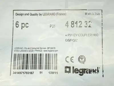 New | in-Stock Legrand Joint Coupler O31 EV H60 GS/PG/Z PKG OF 6 Electrical Fittings Michigan US | Maverick Industrial Sales #1395978