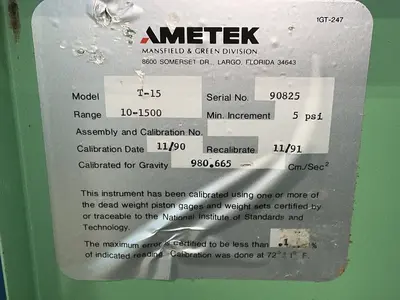 Used 1990 AMETEK T15 Calibration Equipment Ohio US | HGR 24 #1572205