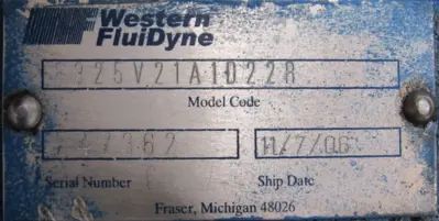 REFURBISHED FLUIDYNE F325V21A1D22R HYDRAULIC PUMP