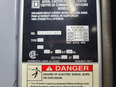 USED SQUARE D MODEL 6