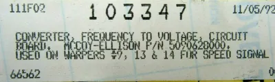 NEW MCCOY ELLISON 701-0004-288 FREQUENCY TO VOLTAGE BOARD 5090628000 7010004288