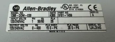 USED ALLEN BRADLEY 1398-DDM-030 ULTRA 200 SERVO DRIVE SER. A 1398DDM030