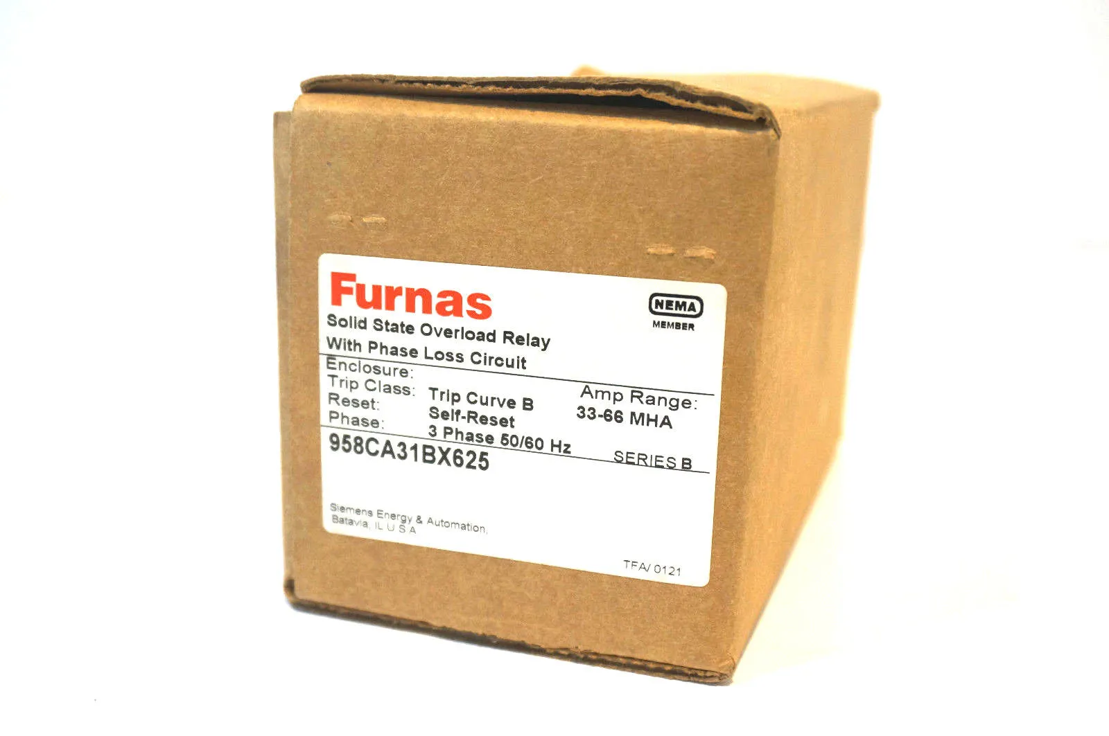 NEW FURNAS 958CA31BX625 OVERLOAD RELAY 3 PHASE 50/60 HZ