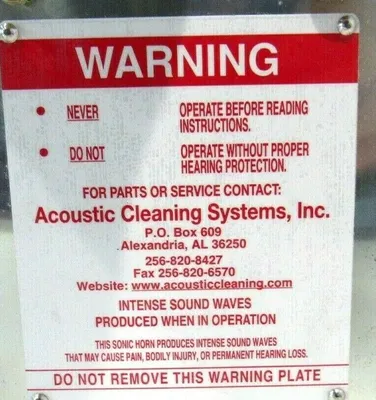 NEW ACOUSTIC CLEANING SYSTEMS SONIC HORN