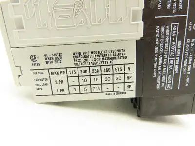 Moeller ZM-40-PKZ2 Motor Protection Relay 30HP 3Ph 480/277 VAC