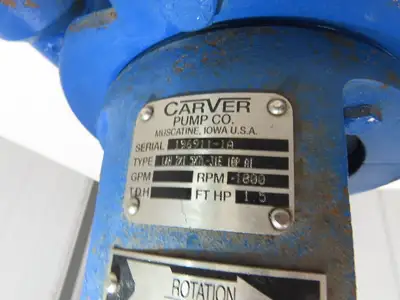 Carver L&H 2X1.5X7L-31E 10P Cast Centrifugal Pump 2x1.5"NPT 1.5Hp 230/460V 3PH