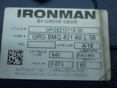 NEW GROVE GEAR GRGBMQ82160L56