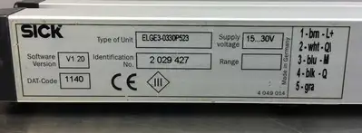 Sick ELGE3-0330P523 Light Curtain Emitter Loc.6A