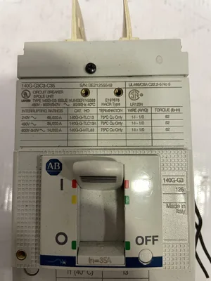 Allen-Bradley 140G-G3C3-C35 3 Pole 35A Instantaneous Trip Circuit Breaker