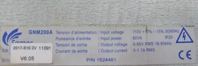 NEW SAMES GNM200 HIGH VOLTAGE CONTROLLER GNM200A 1524481