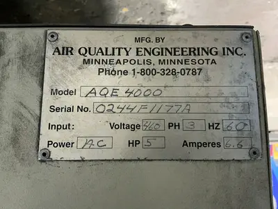 Used AIR QUALITY ENGINEERING INC. AQE 4000 Dust Collectors Ohio US | HGR 24 #1404803